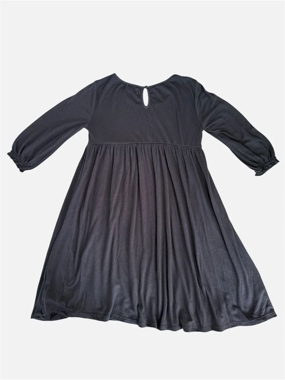 Old Navy Girls' Charcoal Gray Lace Yoke Long Sleeve Dress